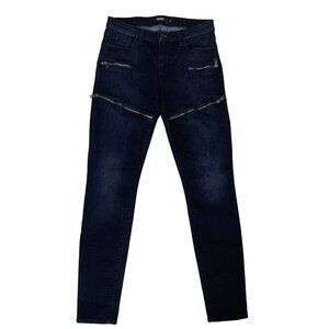 Hudson Jeans Womens 28 Black Super Skinny Zipper Detail